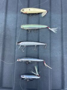 Vixen - Bone and Clear Ice Spro Zero Minnow Wake Bait Chrome and black Chrome Gunfish 115 Spro E Pop 80 Chrome